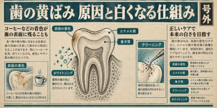 写真で気になる歯の黄ばみ｜原因とホワイトニングで白くなる仕組み